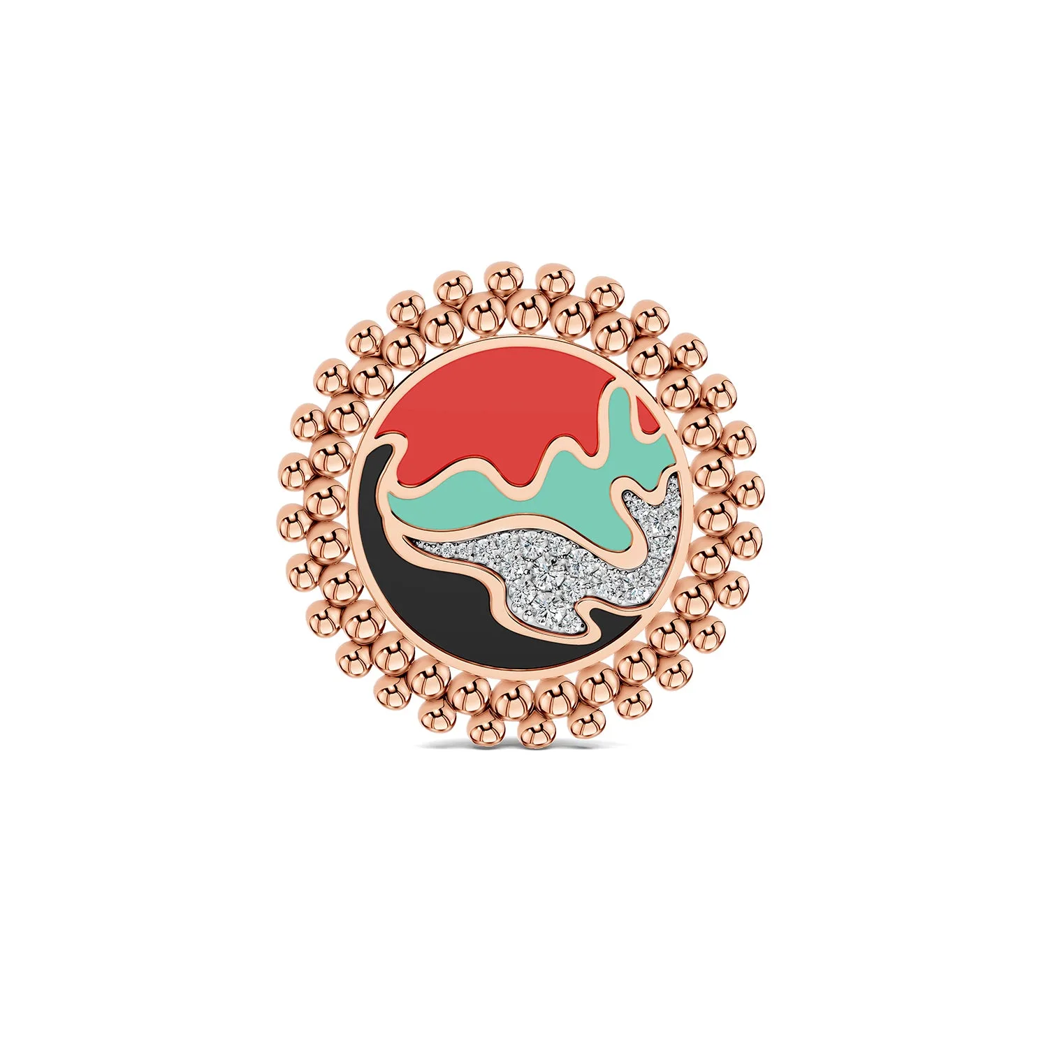 Sands of Time UAE Brooch — hand-finished in rose gold, enamel and diamond