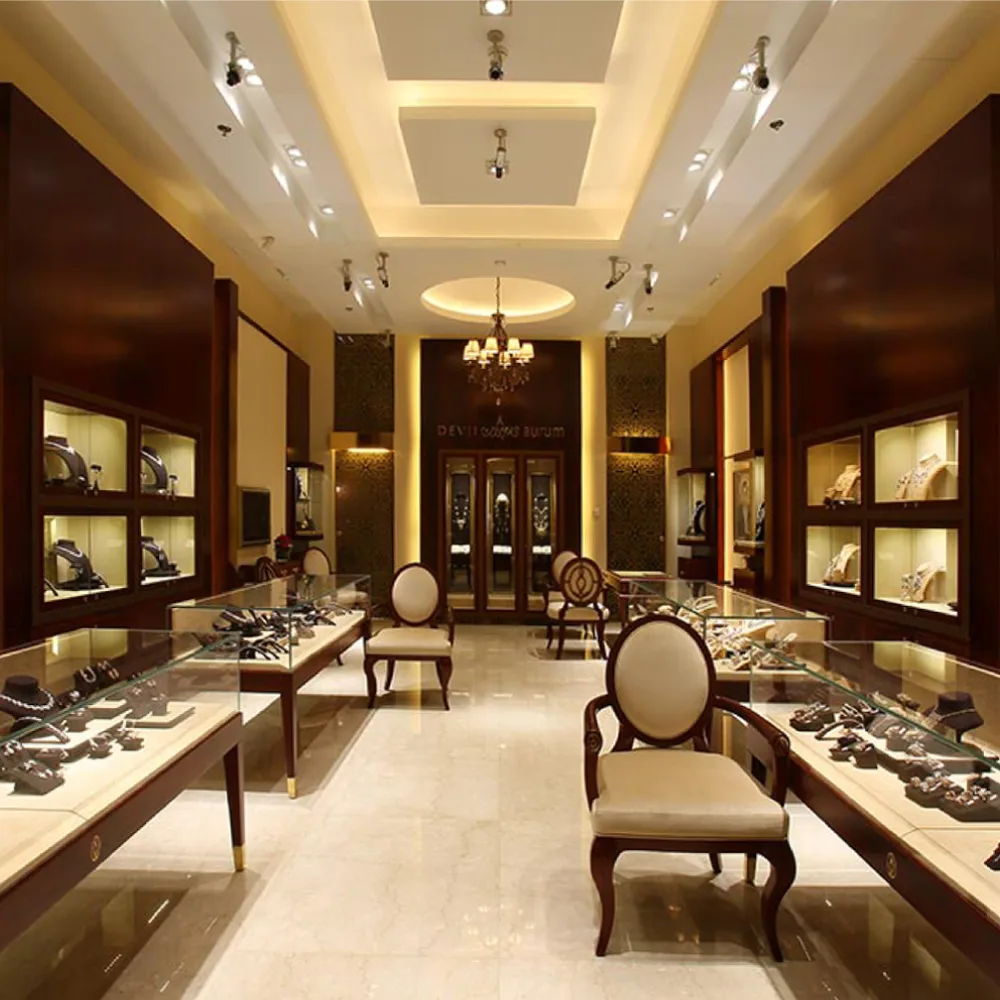 Devji Aurum boutique interior with display cabinets