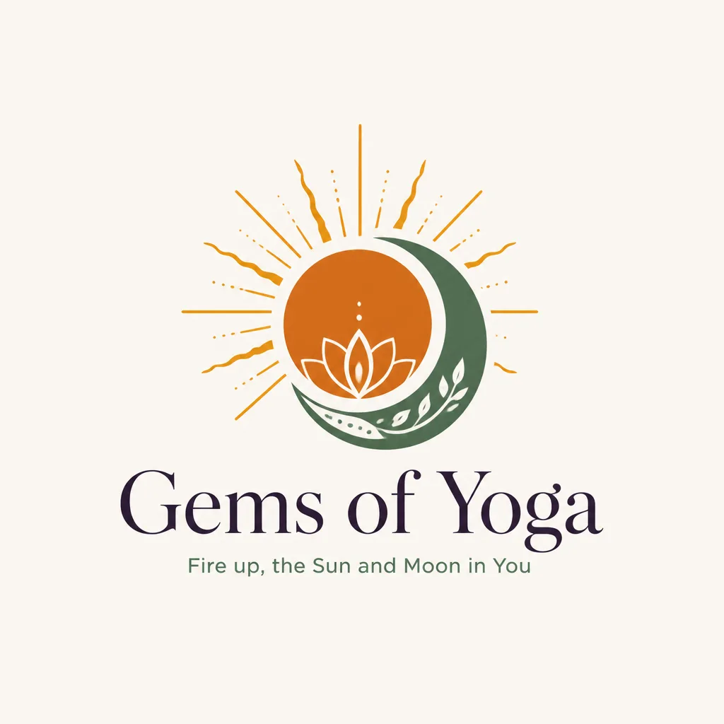 Gems of Yoga sun and moon logo