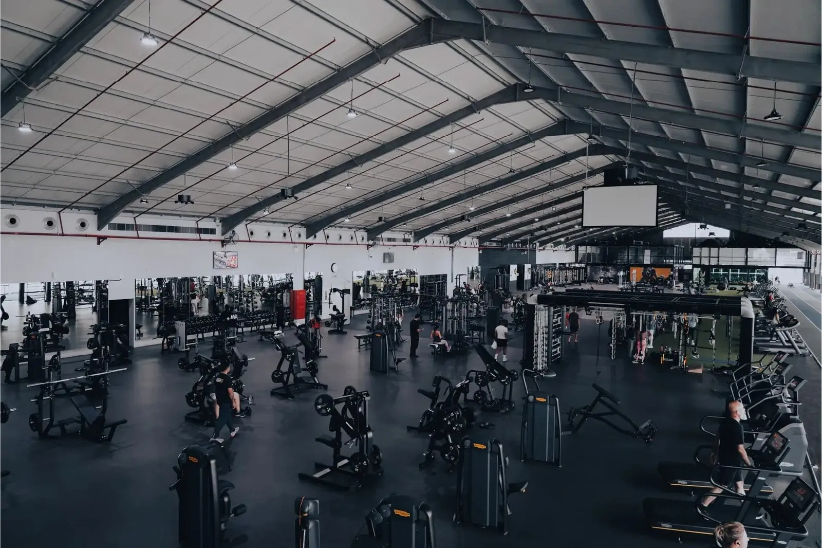 The vast open training floor at AB Fitness, Rashid Yacht Marina