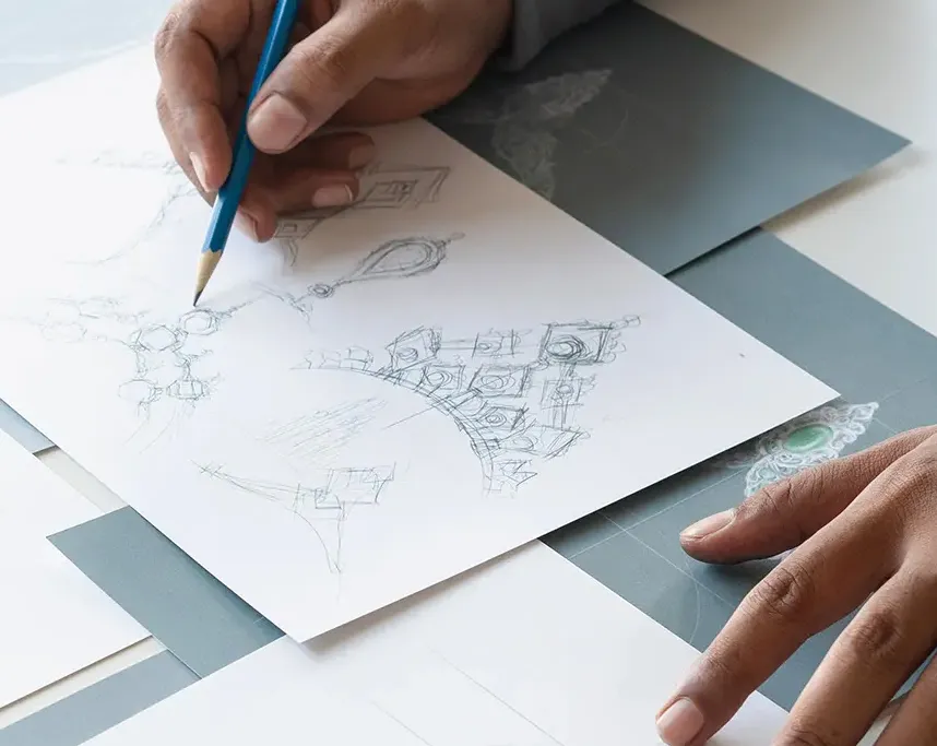 Hand-drawn jewellery design