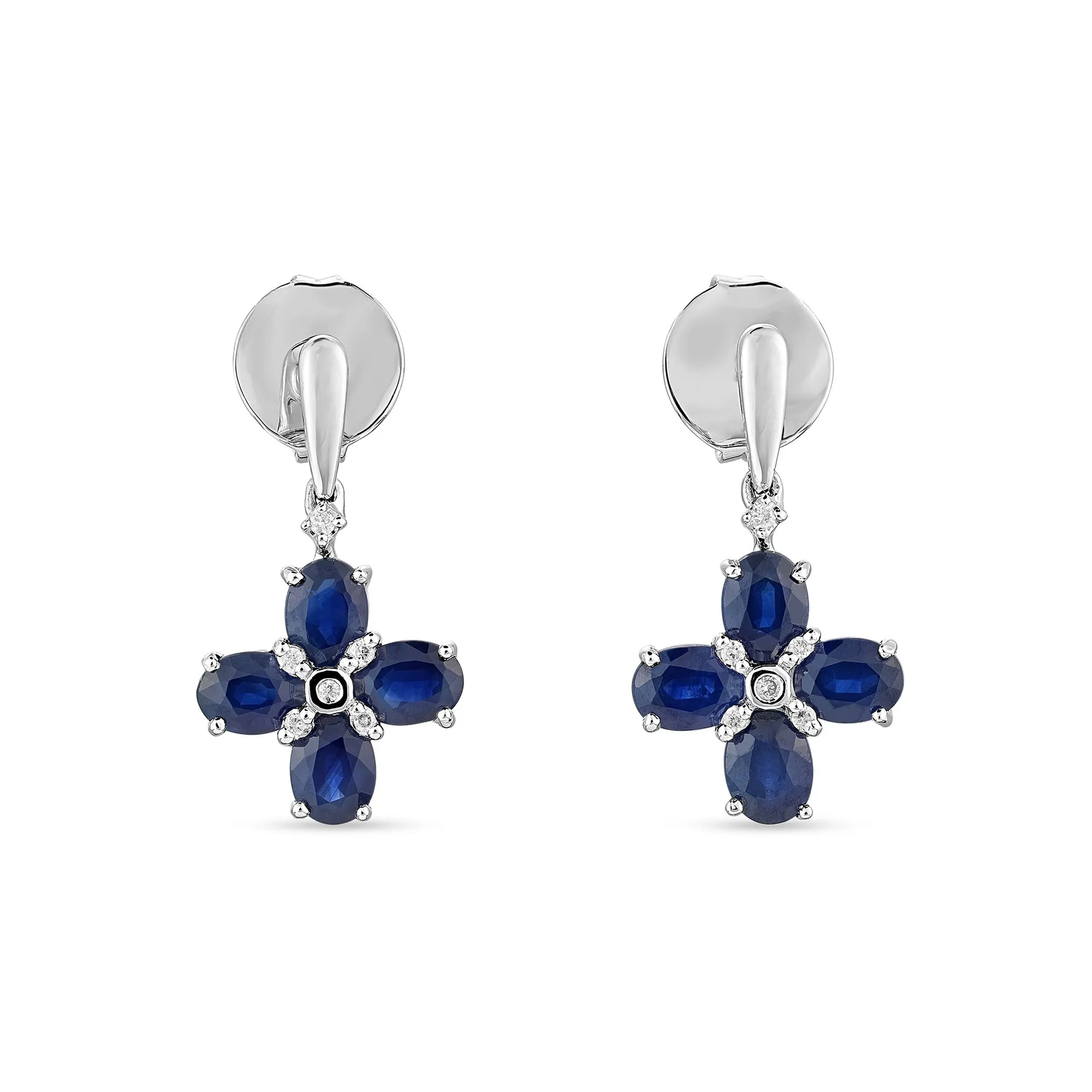 Blue Sapphire Diamond Drop Earrings