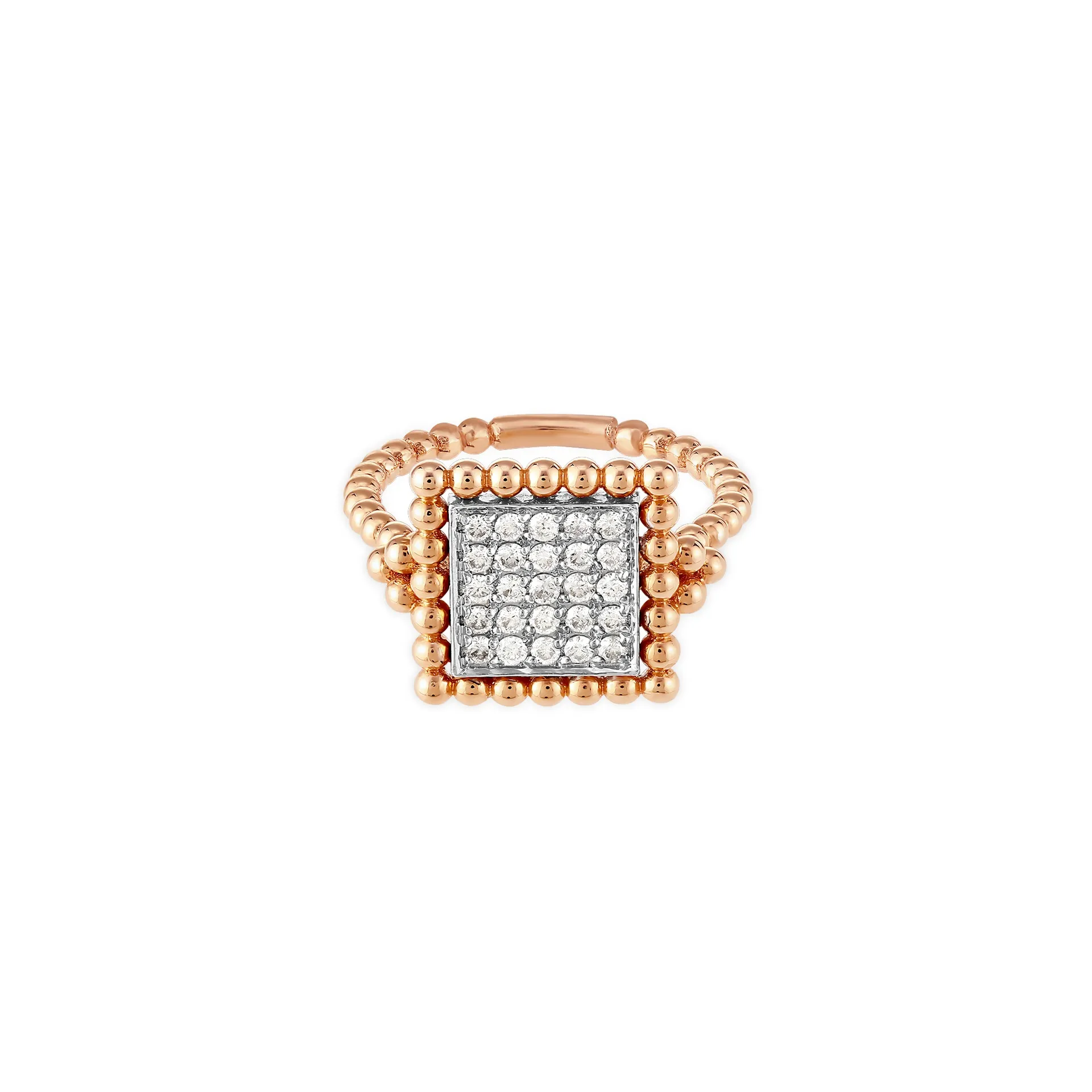 Square Pavé Gold Ring