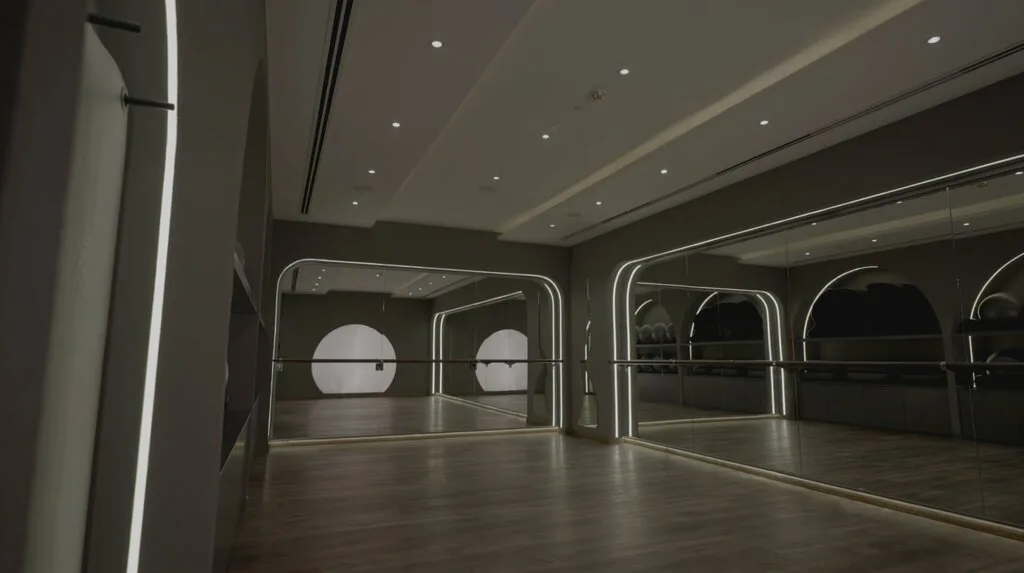 Wide view of the CIMA reformer studio at dusk