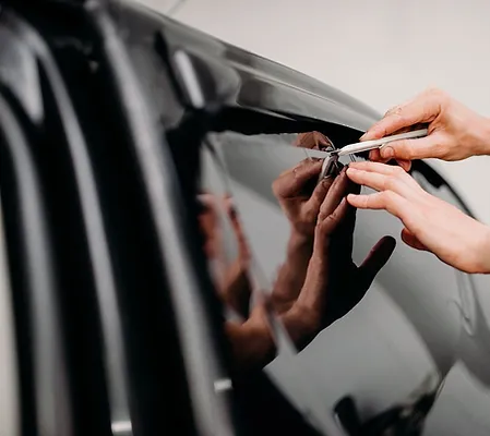 Nano-ceramic window tint being applied