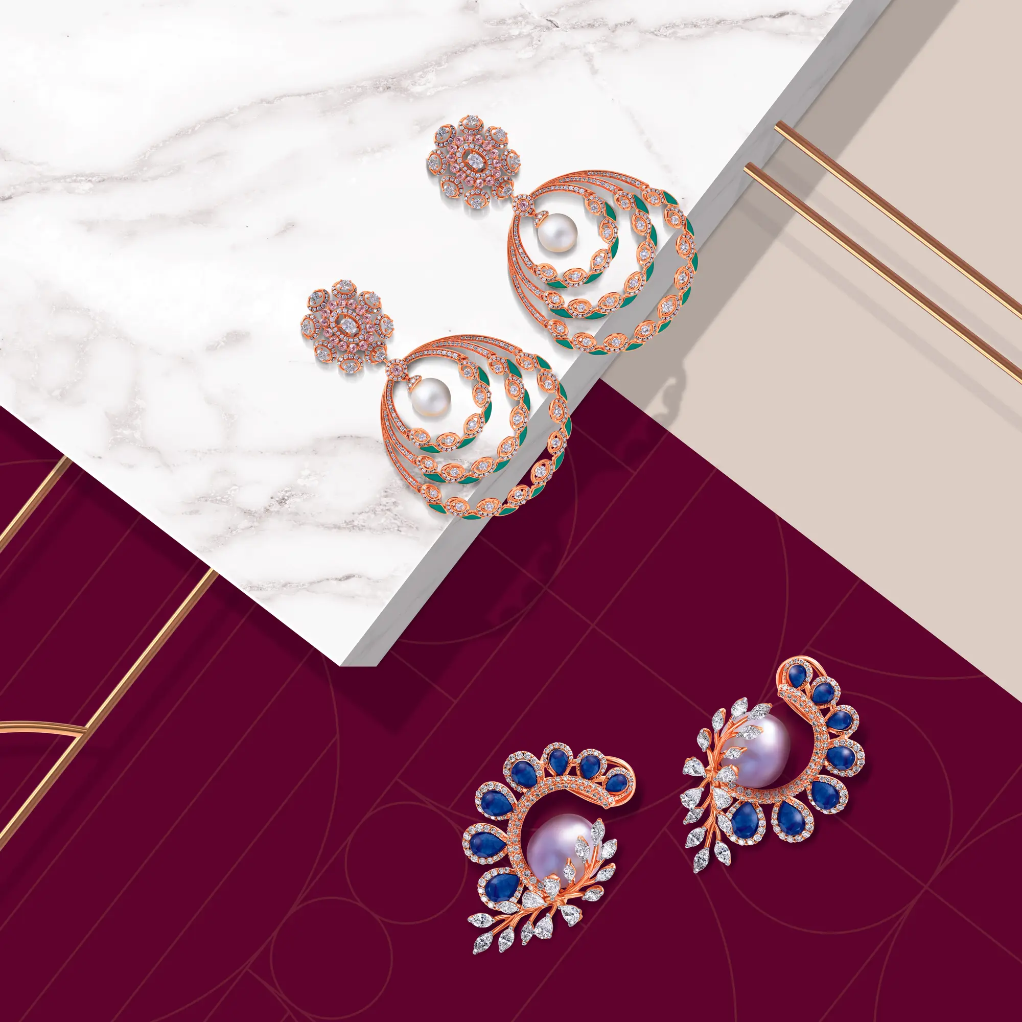 Coloured gemstone and diamond jewellery