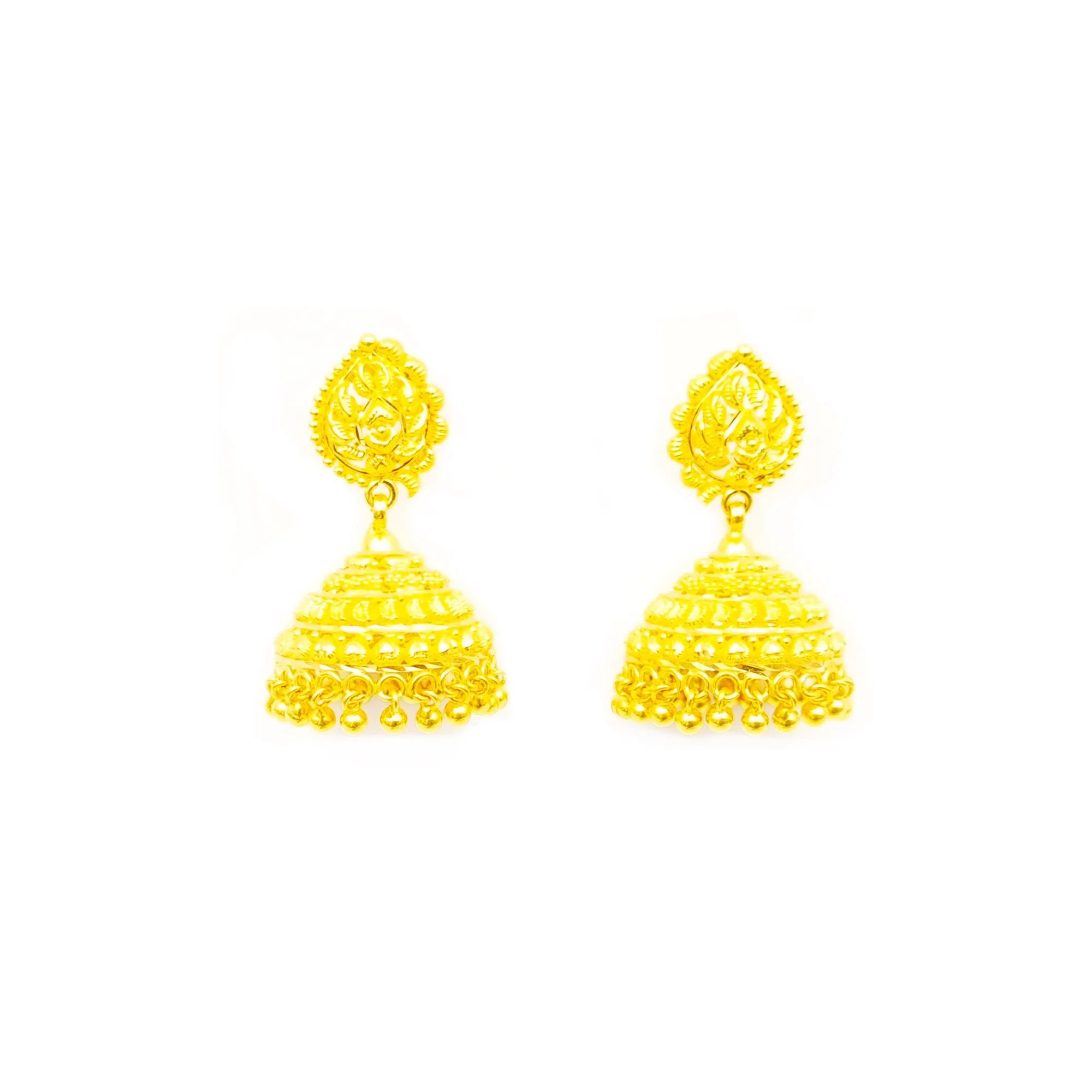 Traditional 22K gold jhumka earrings