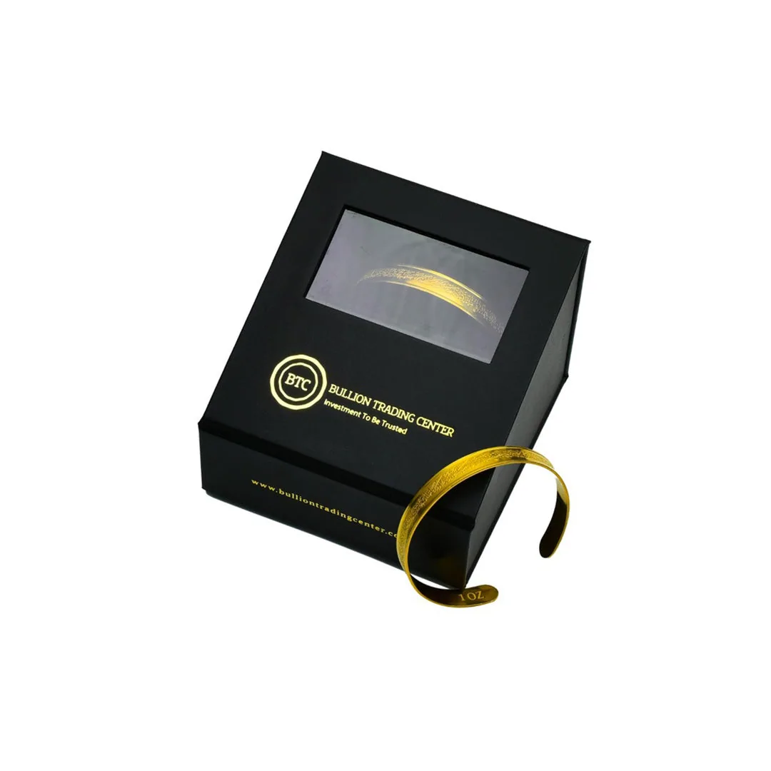 Patterned gold bangle