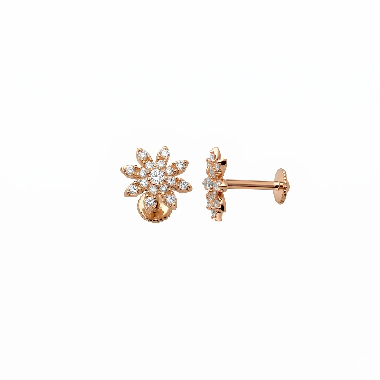 Rose gold daisy stud