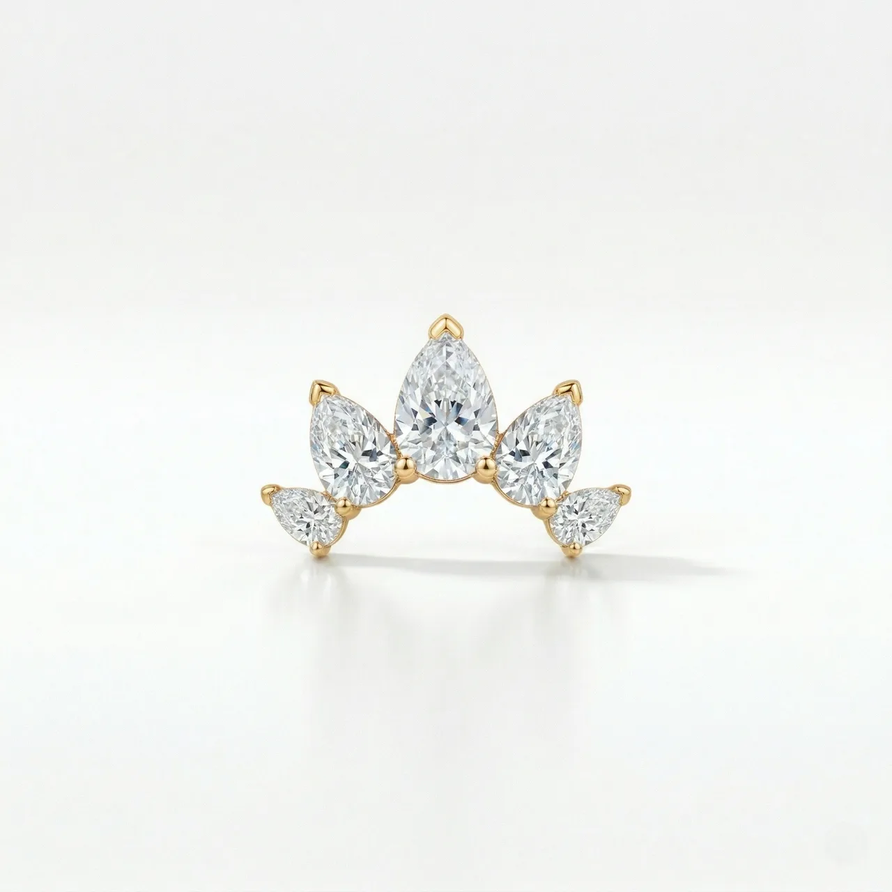 Pear diamond crown