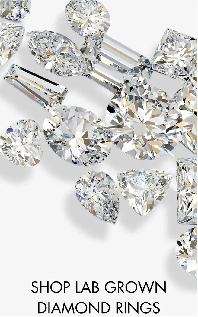 Loose lab-grown diamonds in many cuts