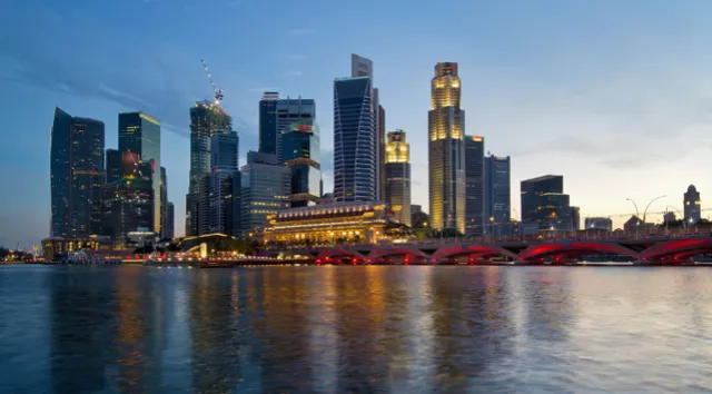 Singapore skyline at dusk