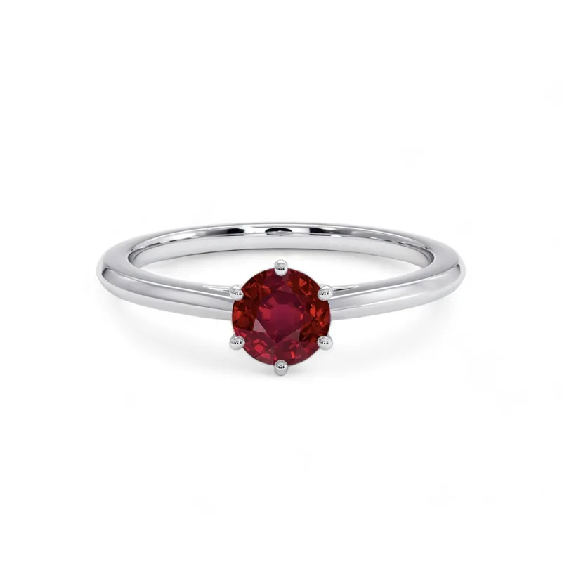 Anna — ruby solitaire ring