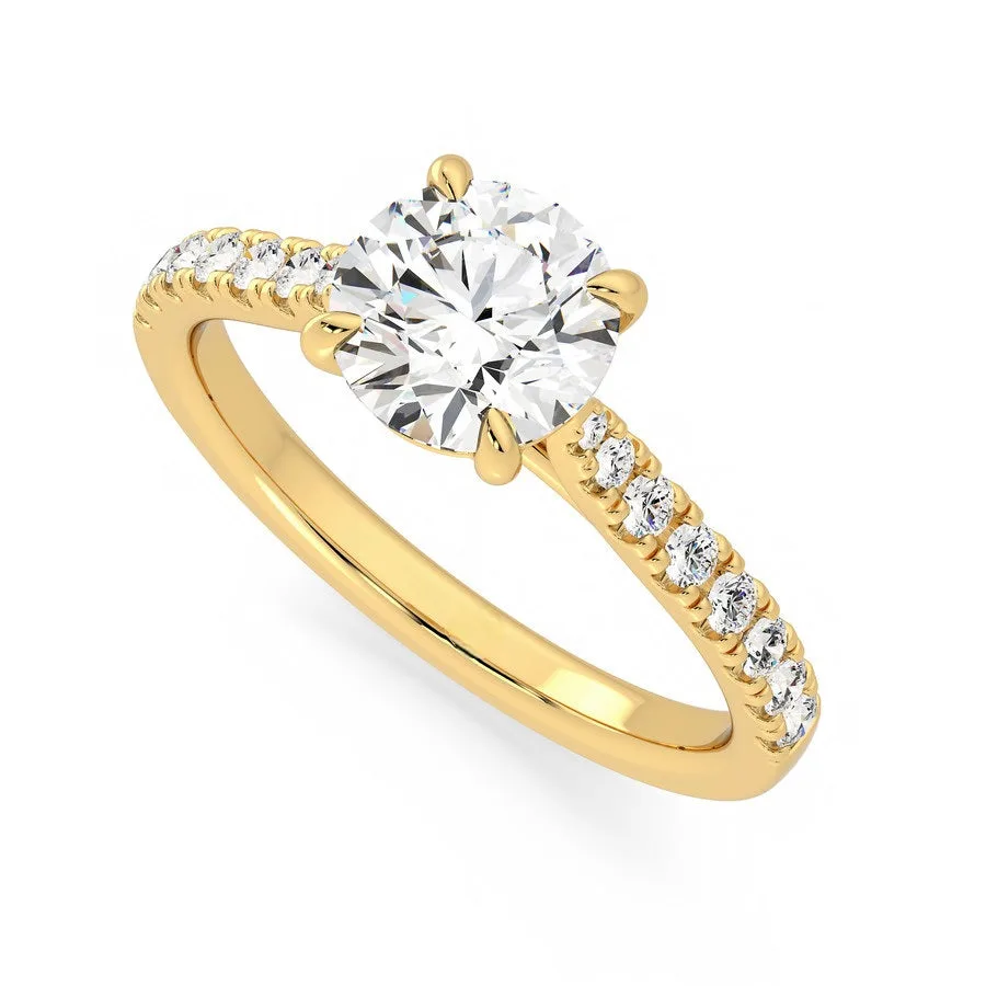 Classic solitaire pavé ring