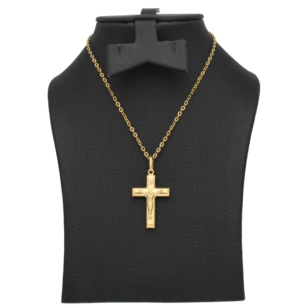 Gold crucifix cross pendant necklace