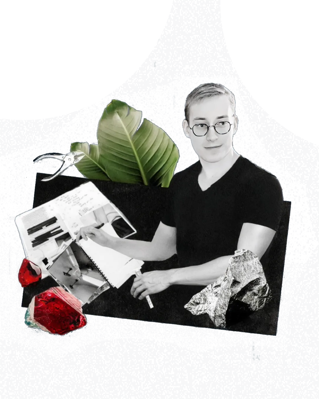 Founder and lead designer Filipp Gorodetskiy at work, sketching at the atelier.