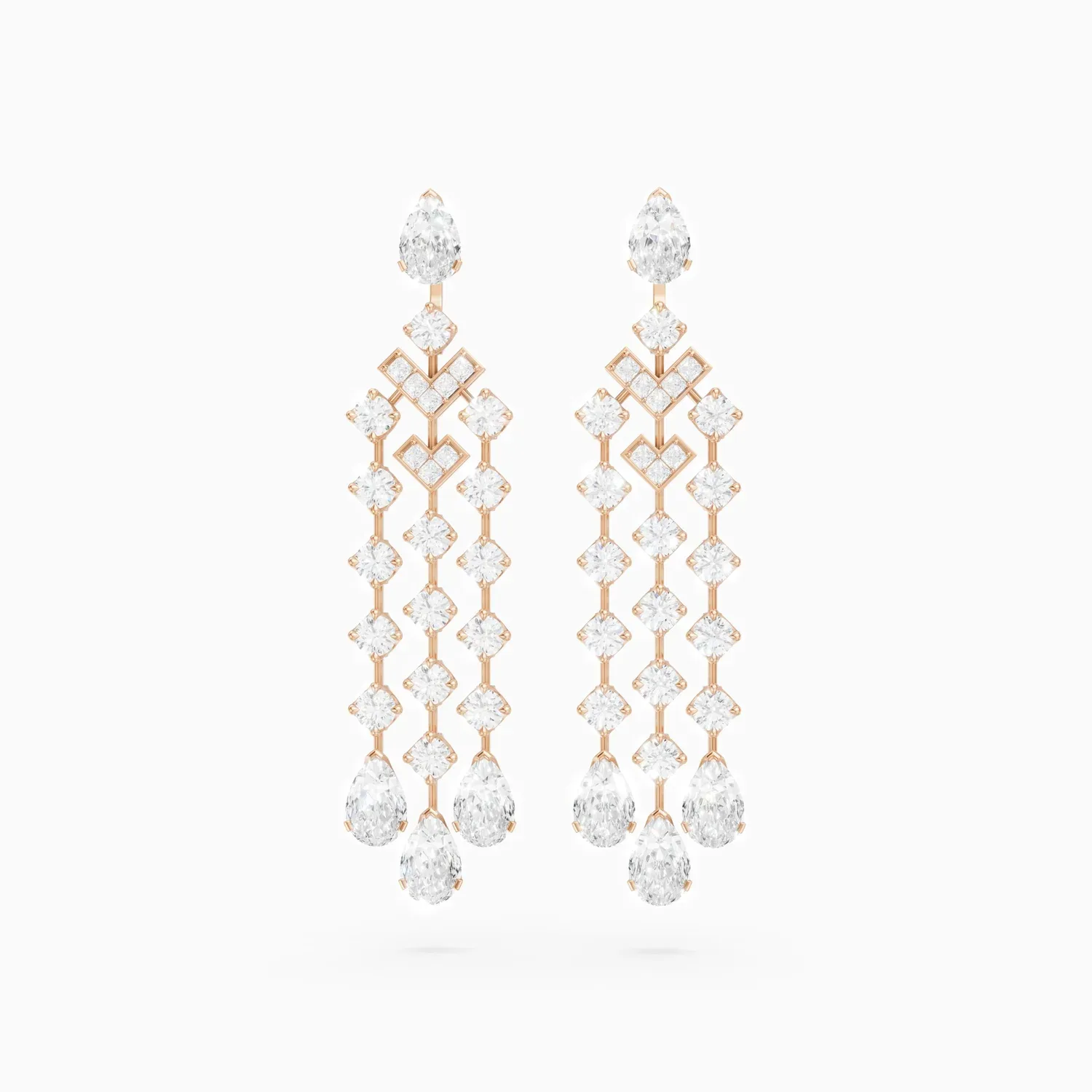 Victory earrings in rose gold.
