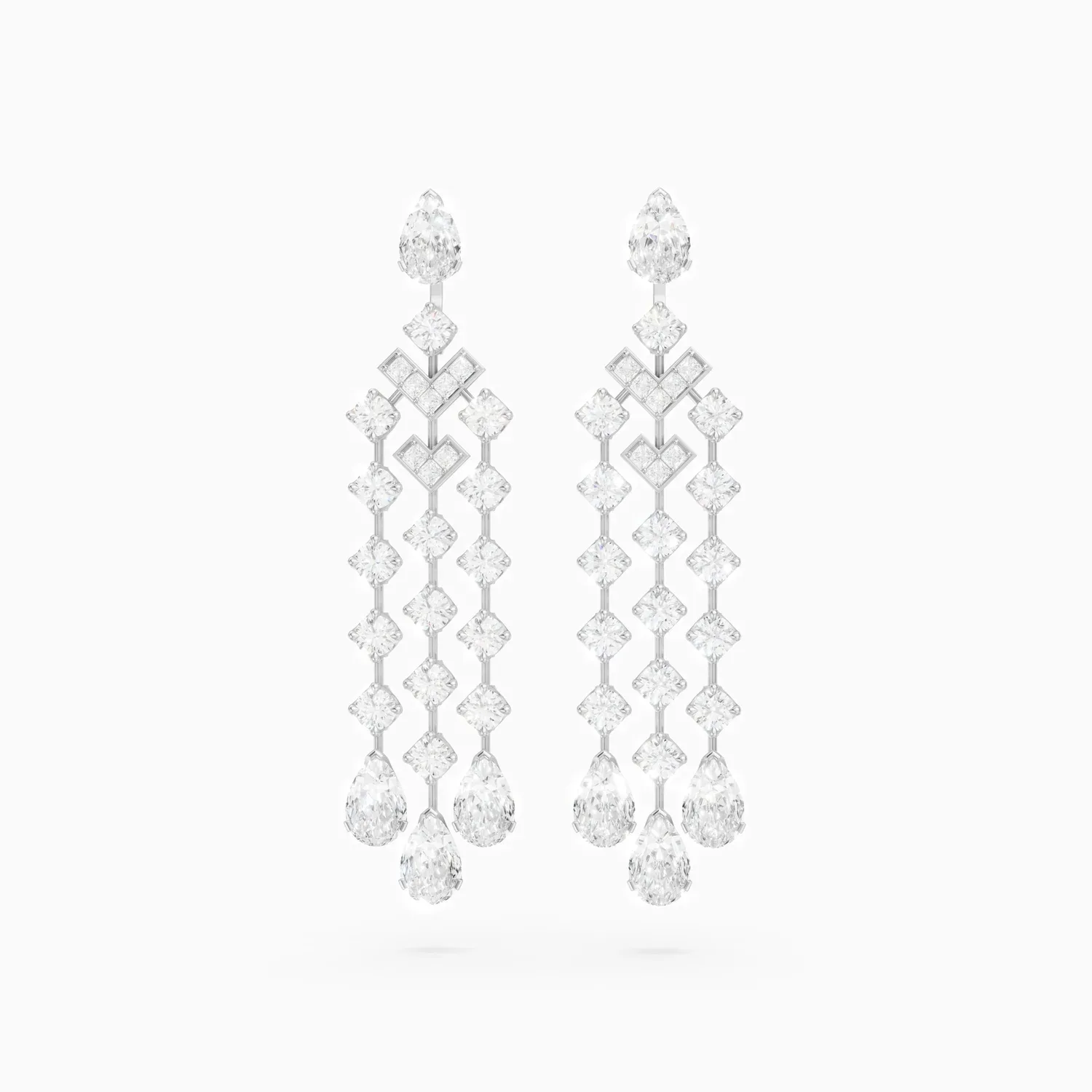 Victory earrings in white gold.