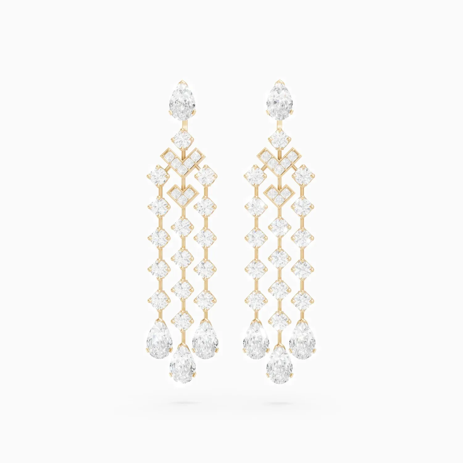 Victory earrings in yellow gold.