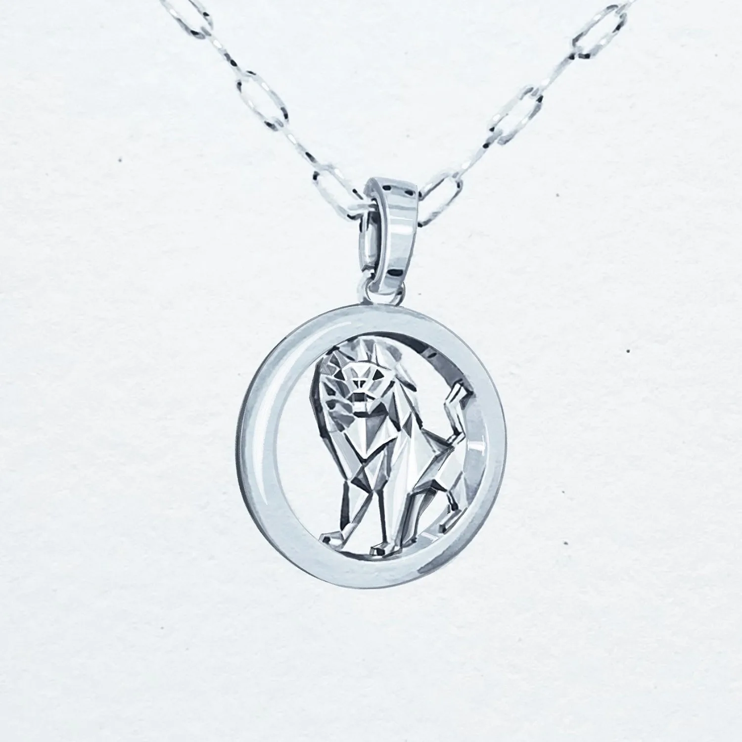 A polished 3D render of the lion pendant.