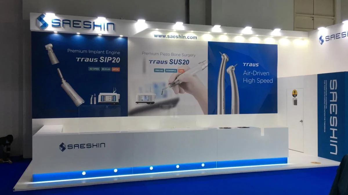 SAESHIN dental products stand at AEEDC Dubai