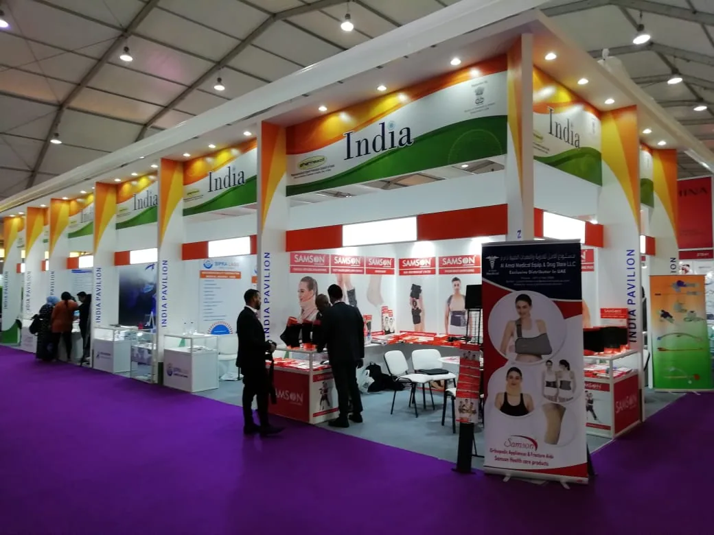 India country pavilion with tricolour branding