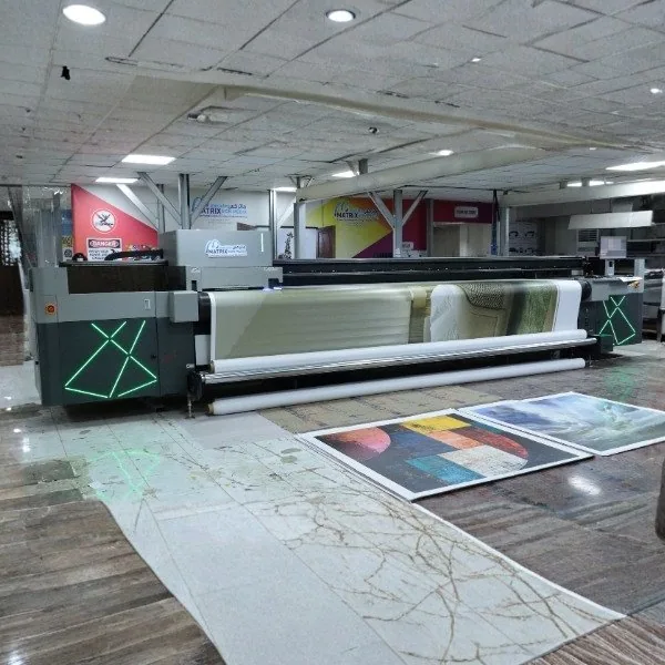 Matrix Sign Media's in-house large-format UV production floor in Dubai