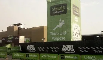 Barricade branding wrap at a sports event