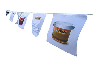 String bunting flags printed with branding