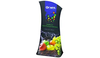 Oblix curved fabric display stand
