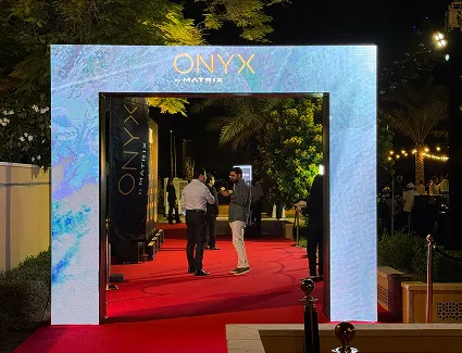 LED video-wall entrance arch built by Mramez Events