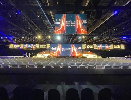 Large custom stage built by Mramez Events