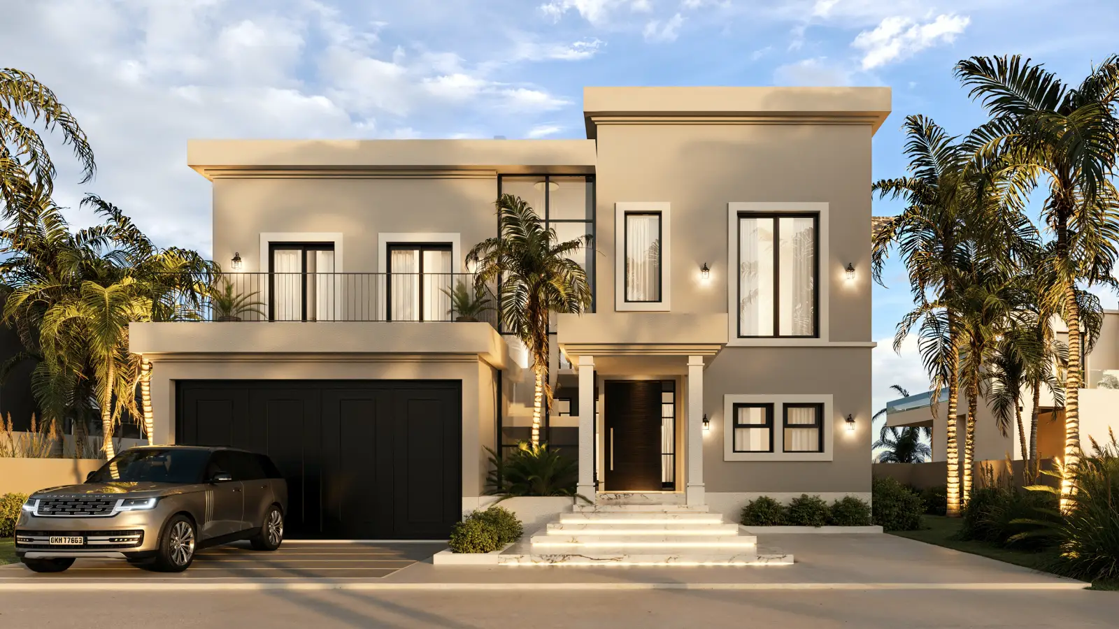Jumeirah Park villa — front exterior render