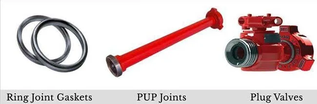 Ring-joint gaskets, pup joints and plug valves