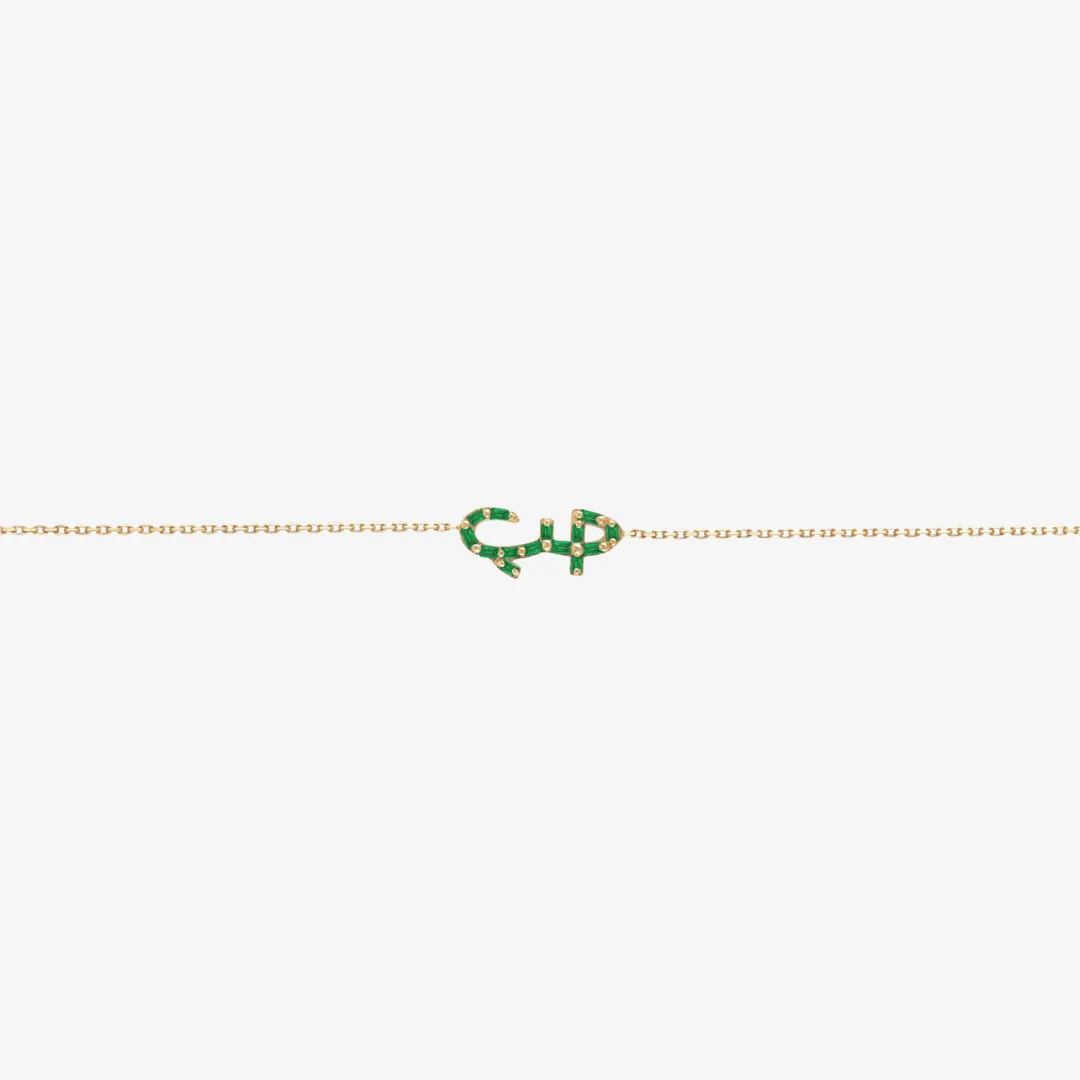 Rose gold baguette necklace