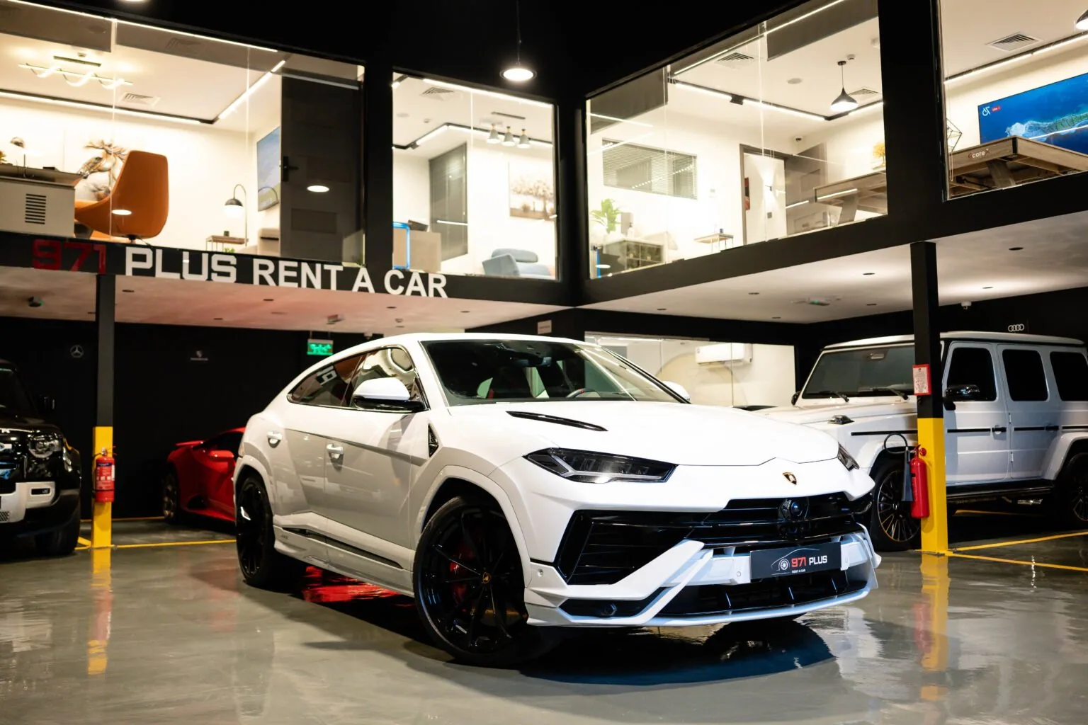 Lamborghini Urus in the 971 Plus Dubai showroom