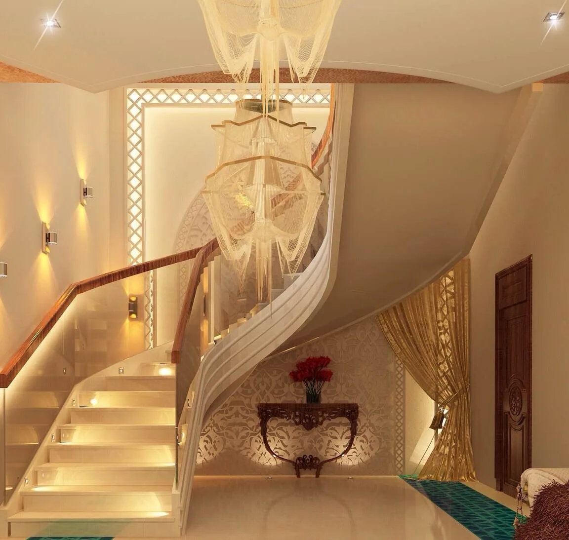 Curved staircase detail