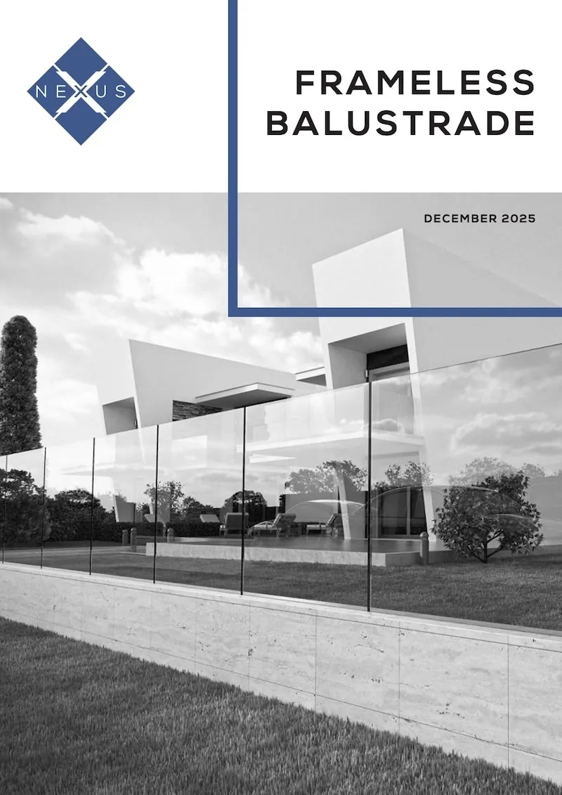 Frameless balustrade catalogue cover