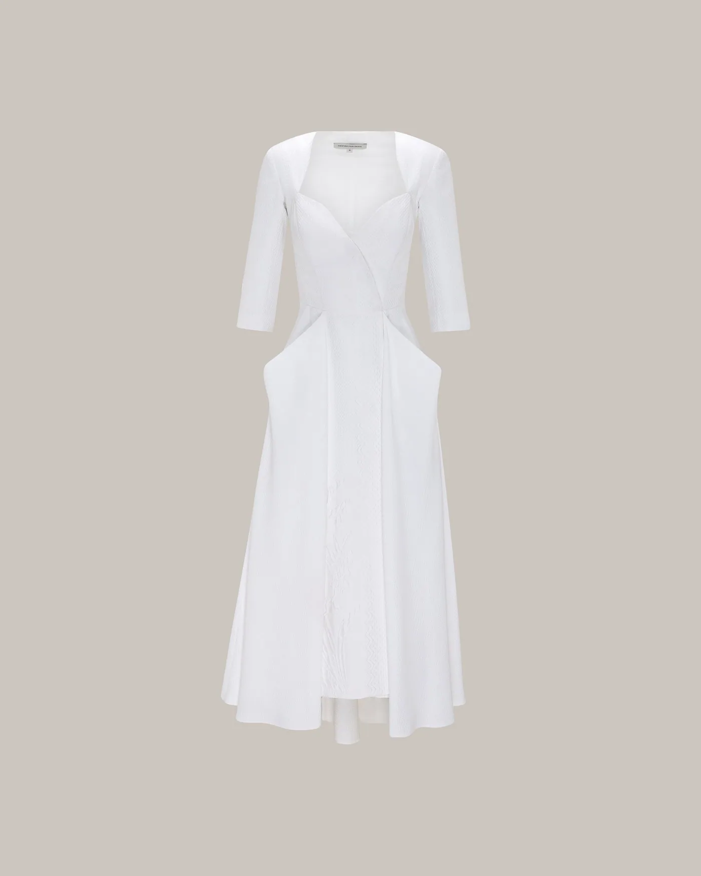 Ivory jacquard dress with sleeve