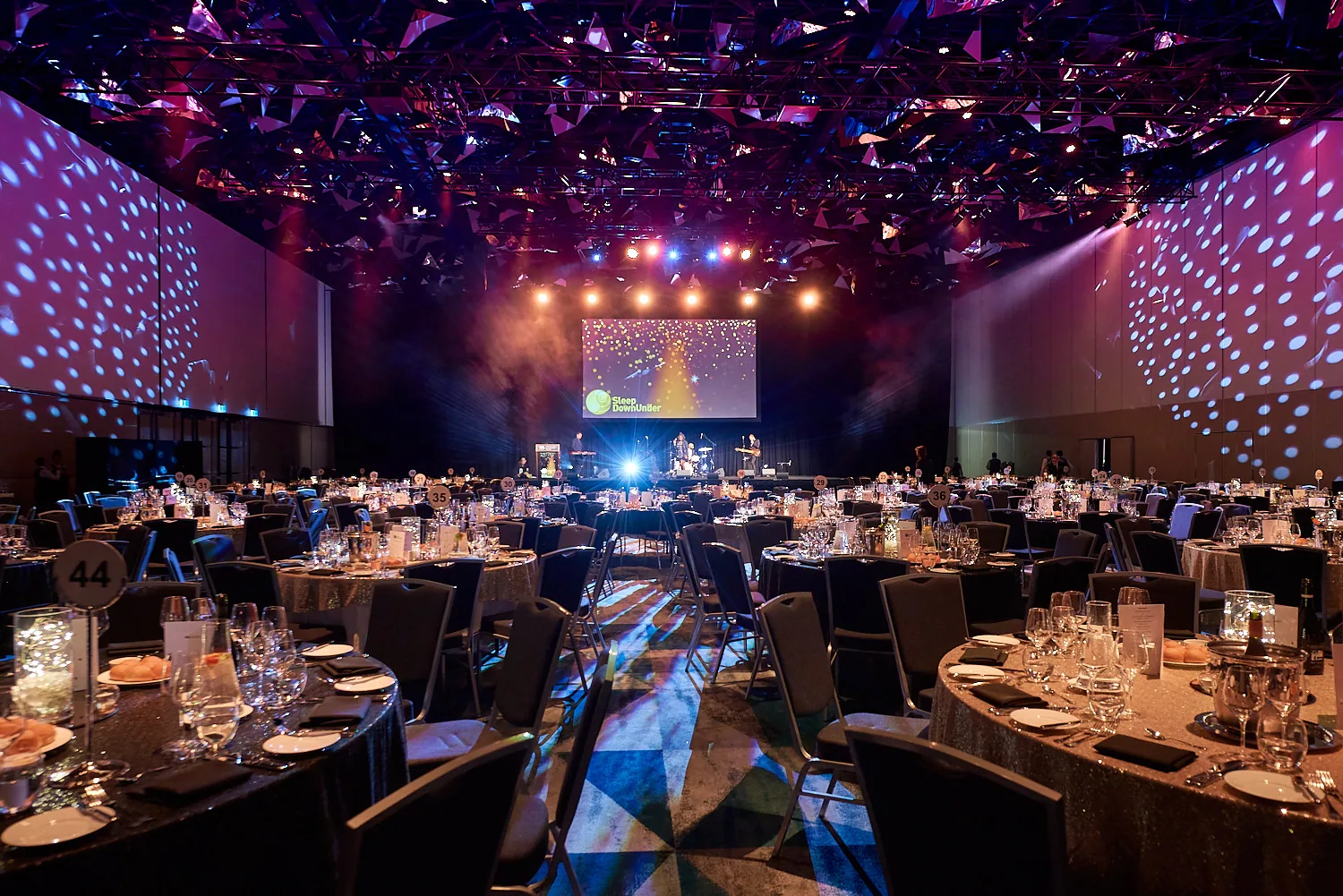 Gala dinner production staged by 11:11 Events