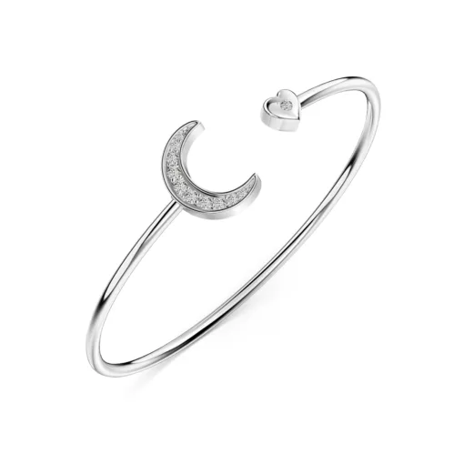 Moon sterling silver cuff bracelet