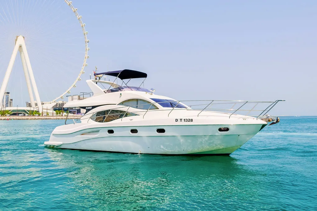 50ft yacht cruising near the Dubai coastline