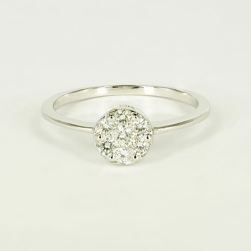 White gold diamond cluster ring