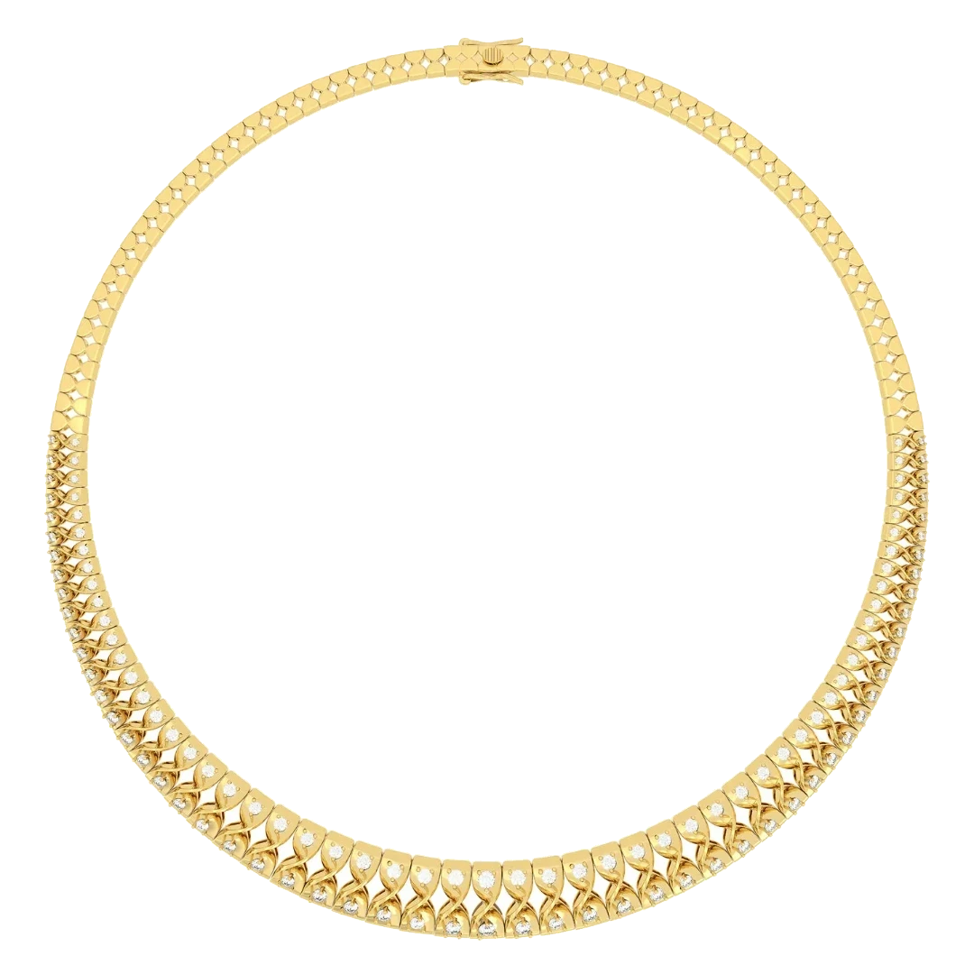 Ashkal diamond choker in white gold