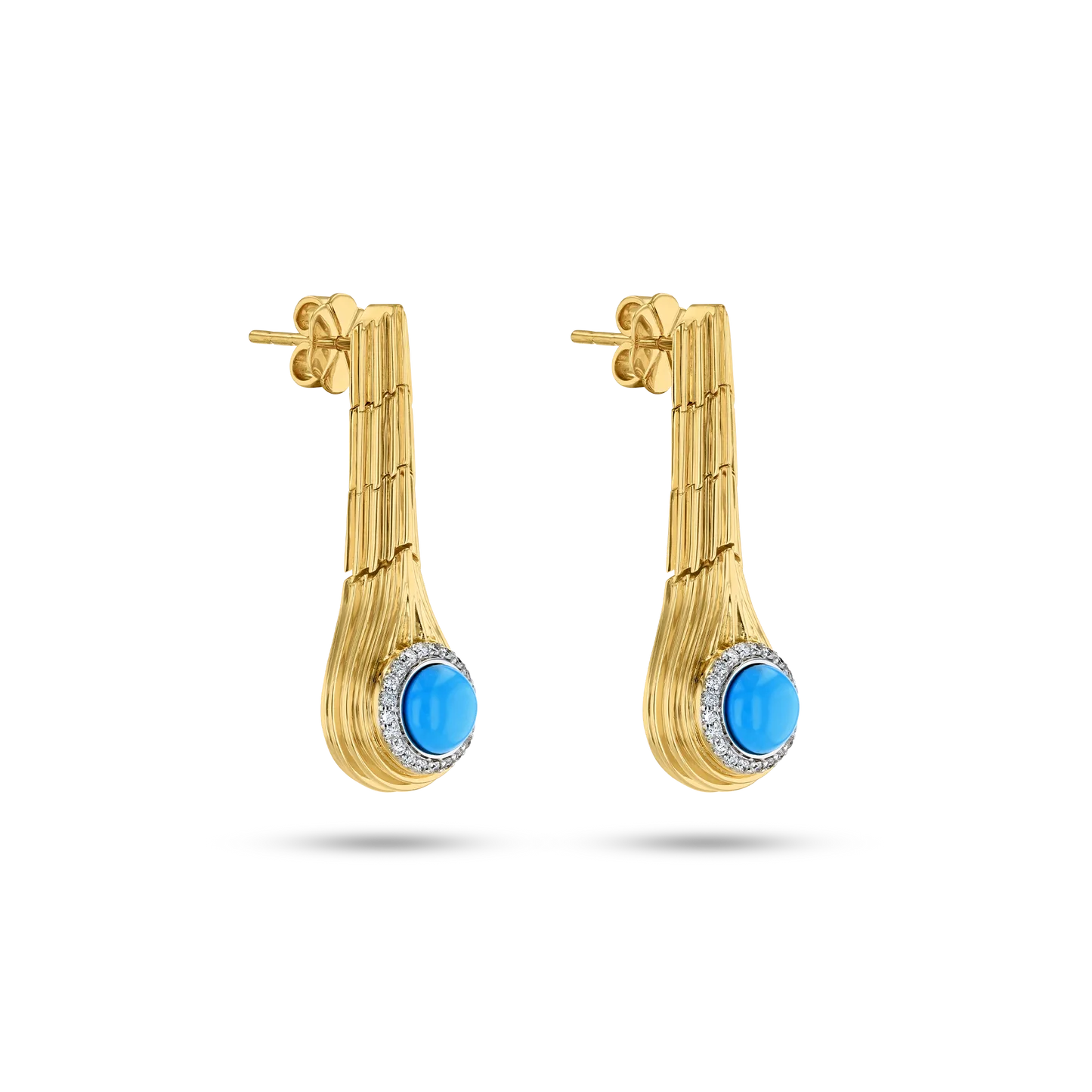 Amwaj turquoise and gold drop earrings