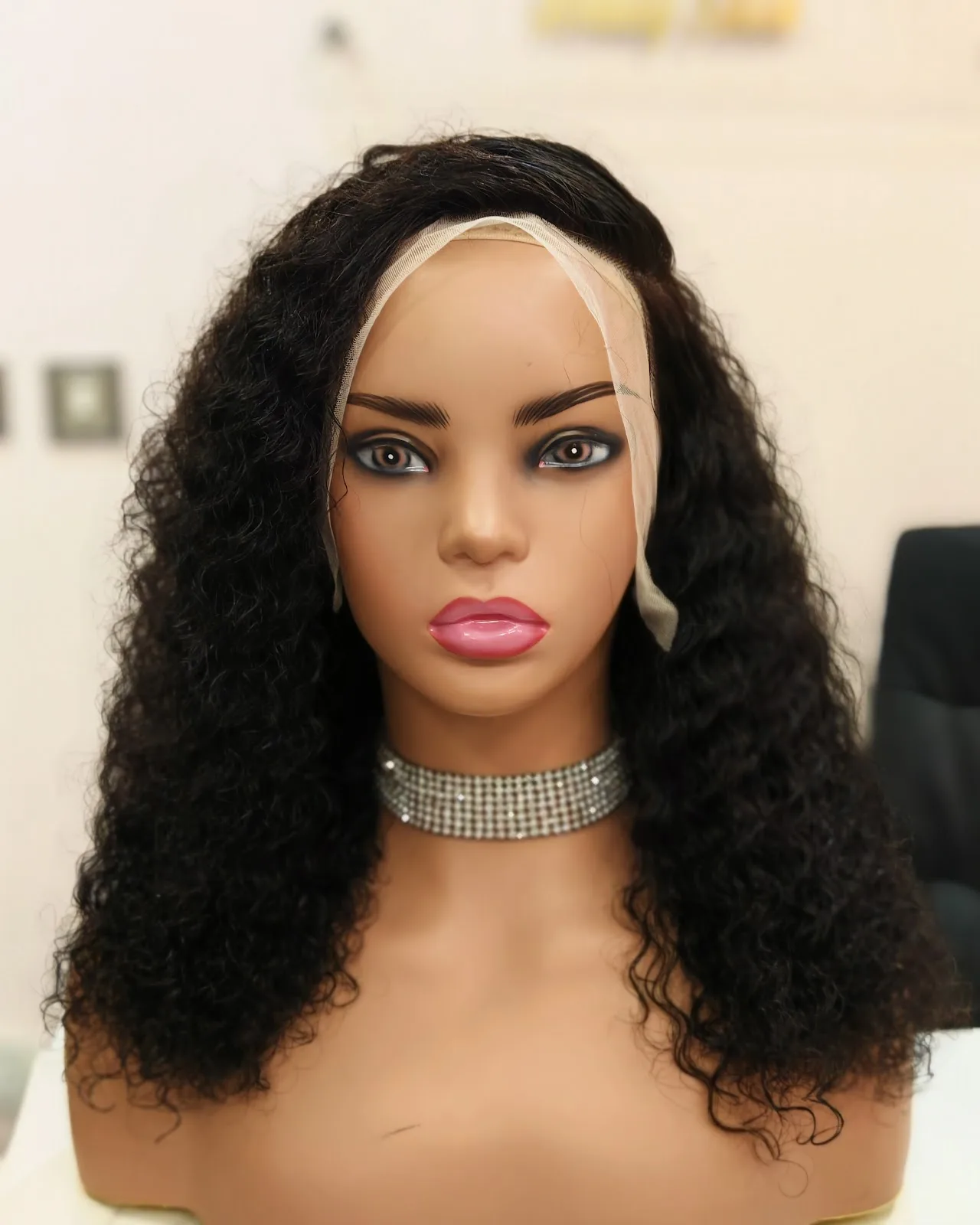 Curly U-part wig install