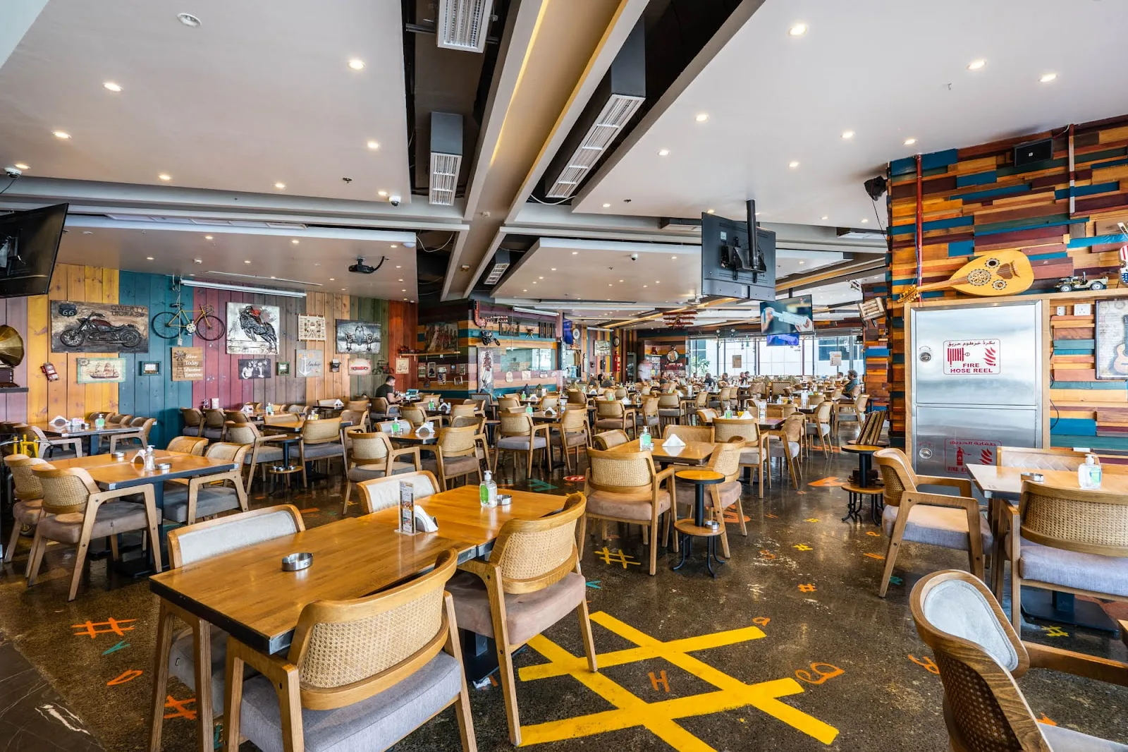 Inside Hashtag Cafe & Restaurant — a warm, colourful dining room