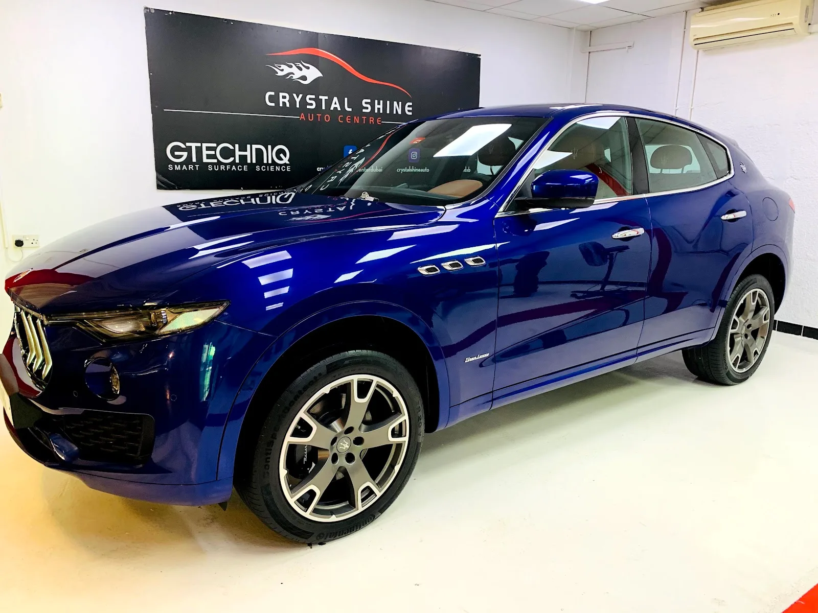 Blue Maserati Levante detailed at Crystal Shine Car Care