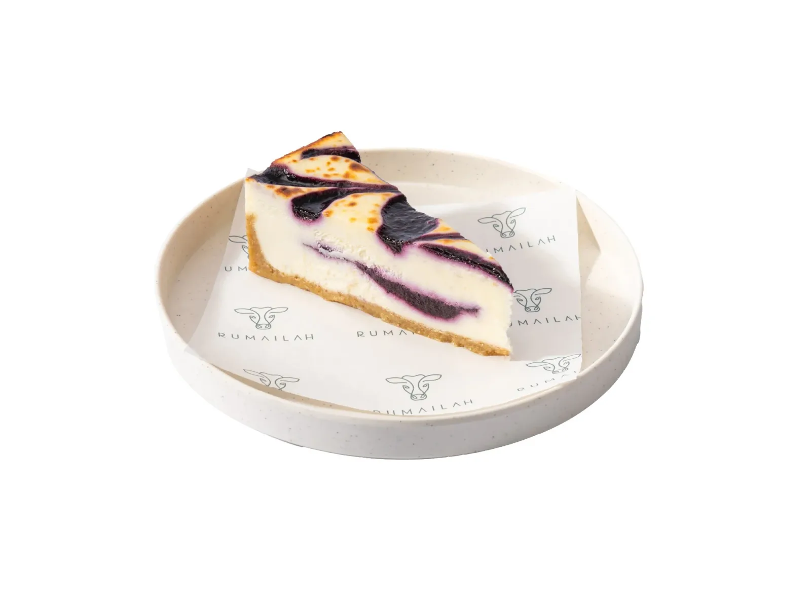 Slice of blueberry cheesecake