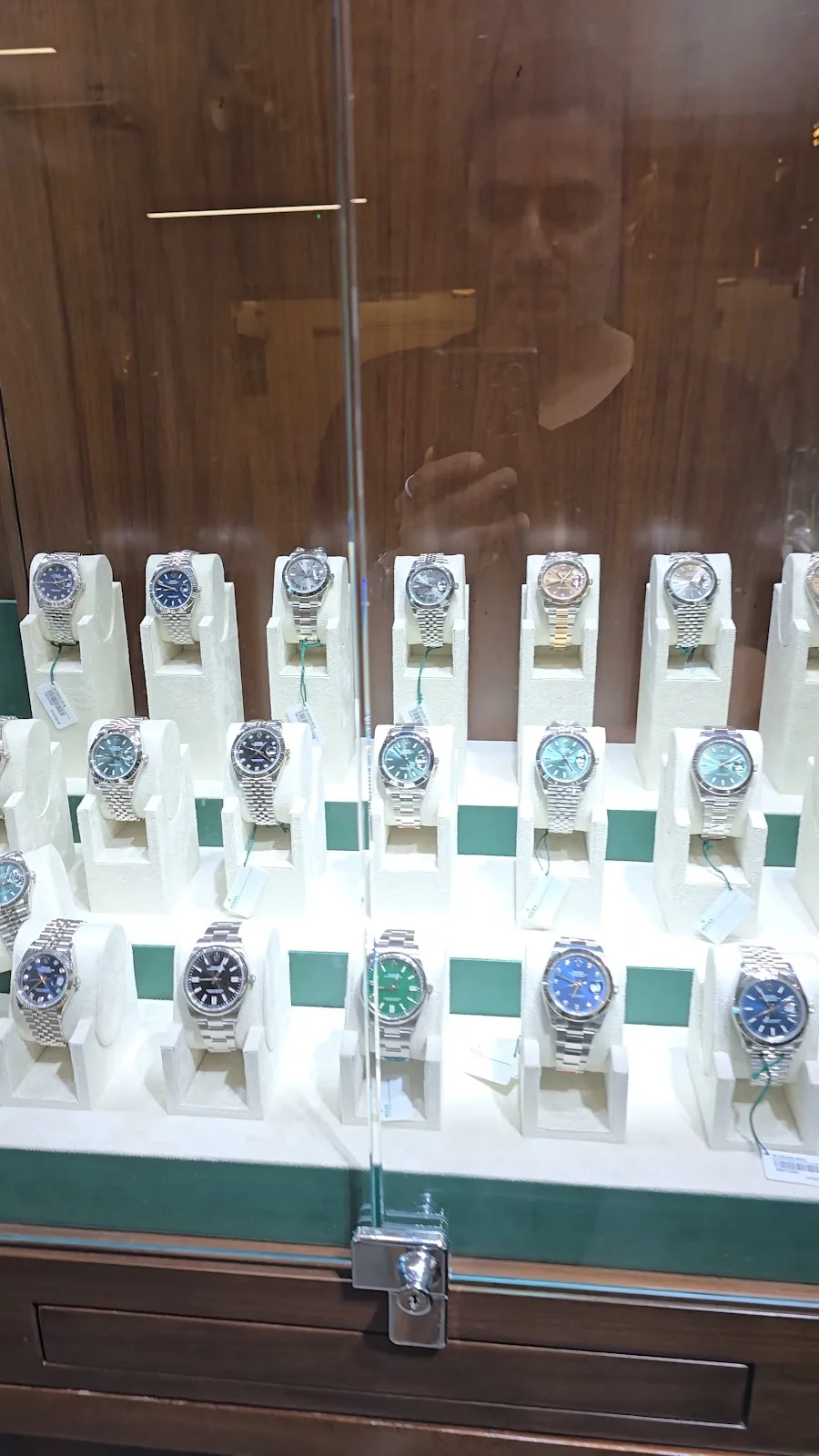 A timepiece presented in its original box at the Time Secret showroom